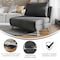 Flash Furniture Shaw Convertible Tri-Fold Sleeper Chair w/ Pillow, Channel Stitching and Hideaway Legs in Dark Gray BO-BS-BS031-DKGRY-GG - alternate 2